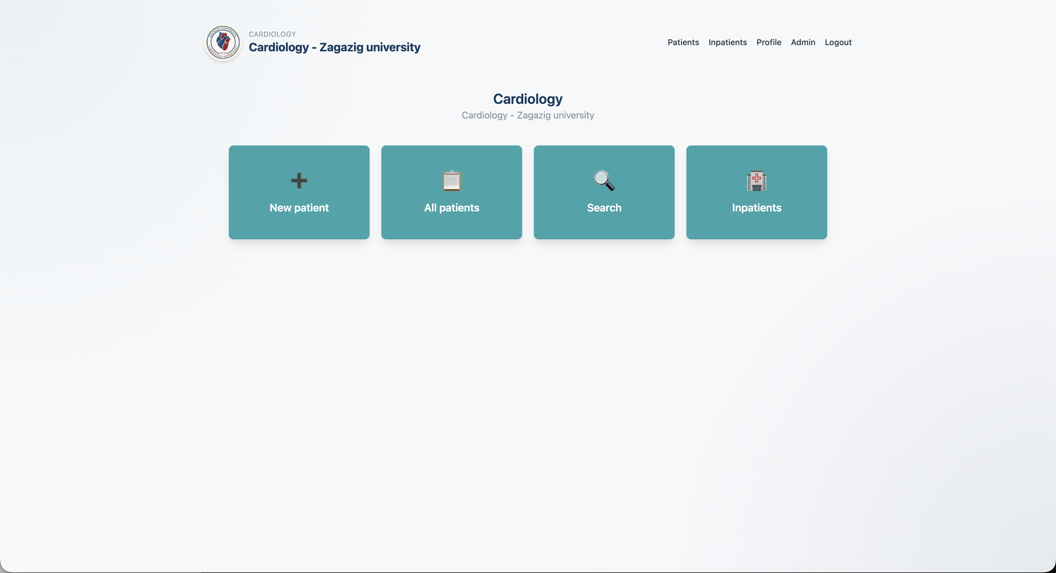 ROKAI HIS web workspace with clinical navigation